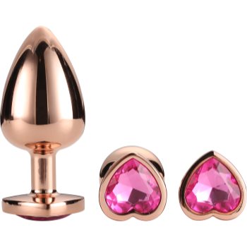 Dream Toys Gleaming Love Silver Plug Set set de butt plug-uri Rose Gold Plug Set - imagine 2
